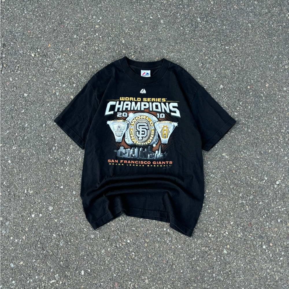Y2K Majestic San Francisco Giants Championship Graphic T-shirt Shirt Pullover